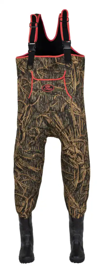 Redneck Waders Neoprene Waders - Mossy Oak Shadow Grass Camo with Red Trim
